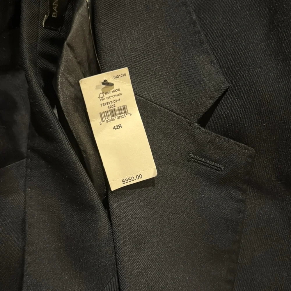 NWT! Banana Republic  NAVY LUXE WOOL-BLEND SUIT JACKET - Size 42R 🎪